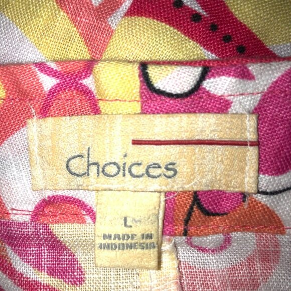 Set of 2 Choices Womens Pink Floral Linen Large Blazer Jacket XL Skirt Summer - Picture 14 of 16